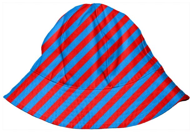 Red Blue Stripe Bucket Hat