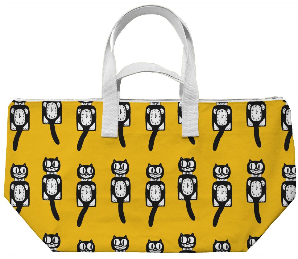 Cat Clock Weekend Bag