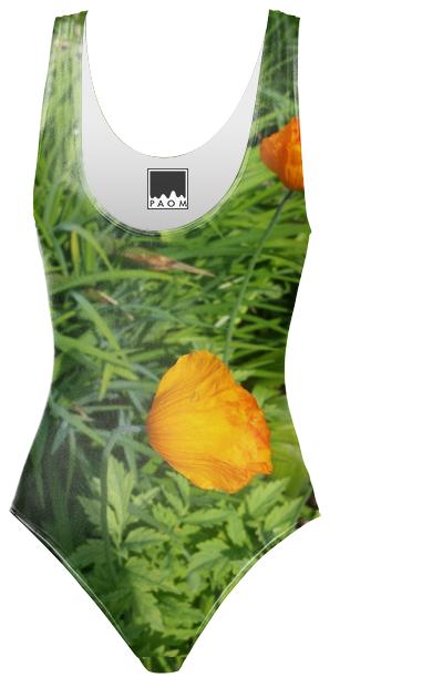 little orange flower swimsuit