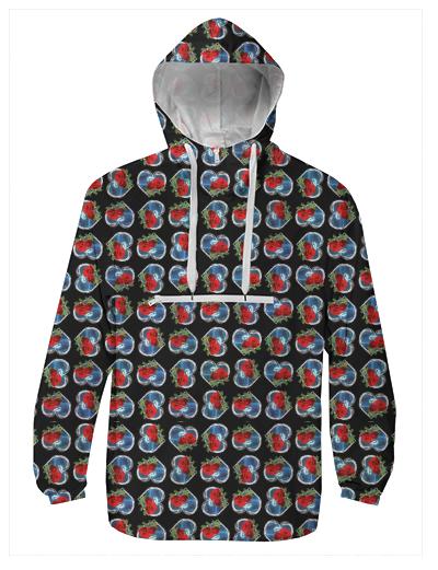 Red Roses Smokey Heart Cross Weave Pattern