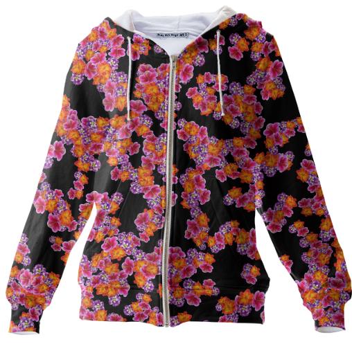 Flowers Random Fill Pattern Black