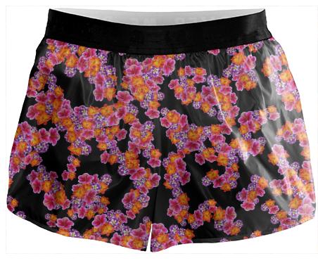 Flowers Random Fill Pattern Black