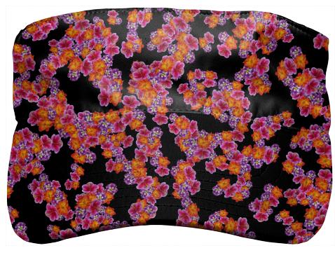 Flowers Random Fill Pattern Black