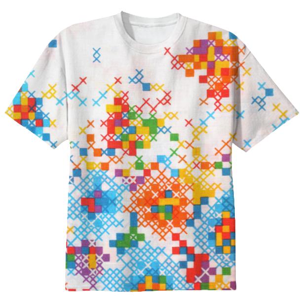 Pop Retro Geometric Rainbow T shirt