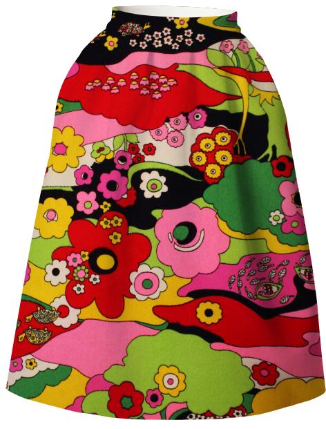 Psychedelic Garden Neoprene Skirt