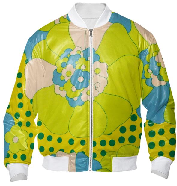 Flower Power Polka Dots Bomber Jacket