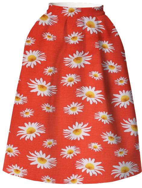 Daisy Red Neoprene Skirt