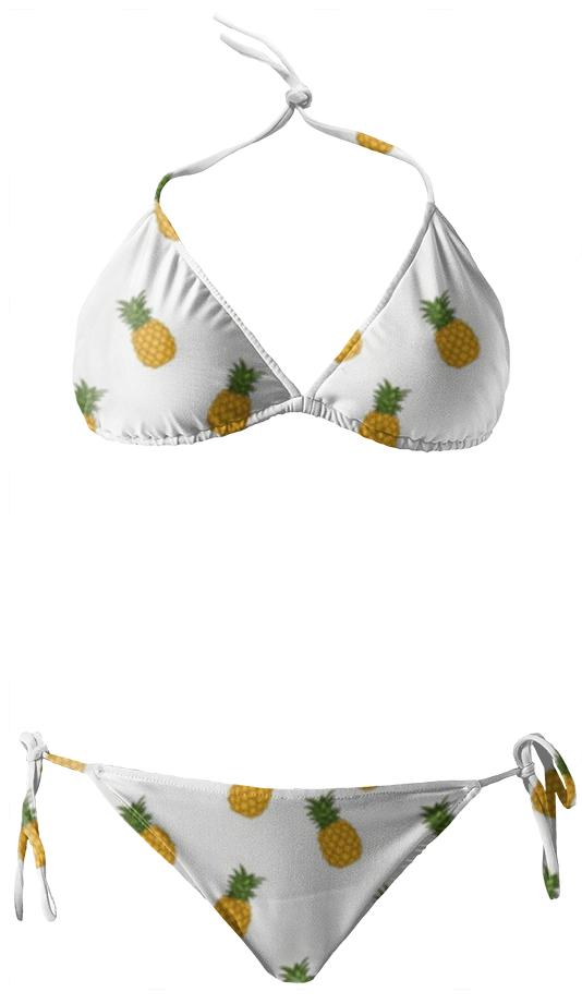 Pineapple White Bikini