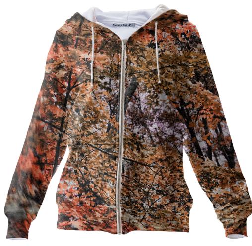 Backyard Fall Color Zip Hoodie