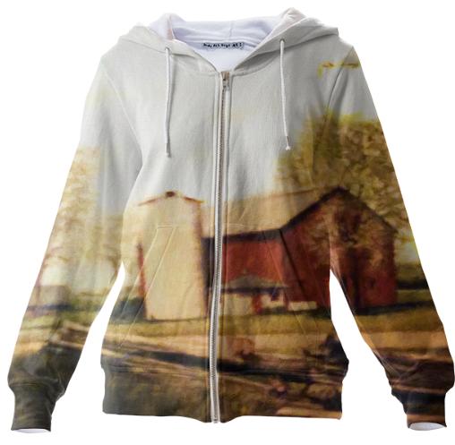 Barn Painting Zip Hoodie