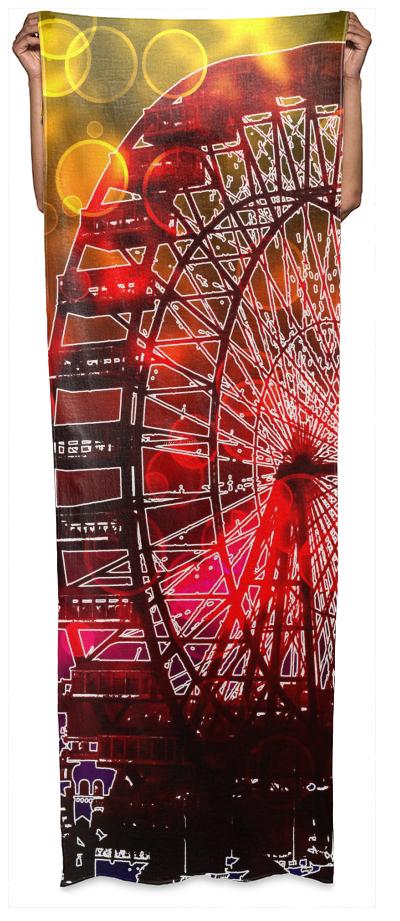 Vintage Chicago Ferris Wheel Wrap Scarf