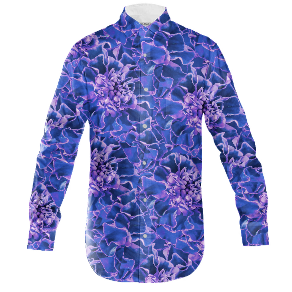Vibrant Blue Floral Print