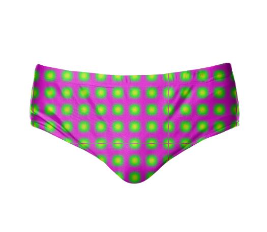 Magenta Green Yellow Circle Pattern Speedo