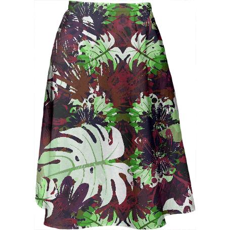 Foliage Green Midi Skirt