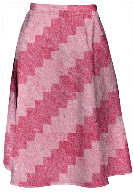 Pink Stripe Pixel Skirt
