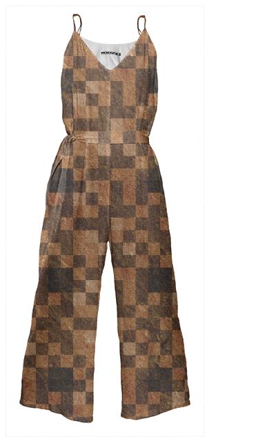 Broiwn Rock Pixel Jumpsuit