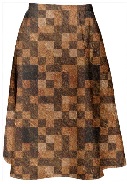 Brown Rock Pixel Skirt