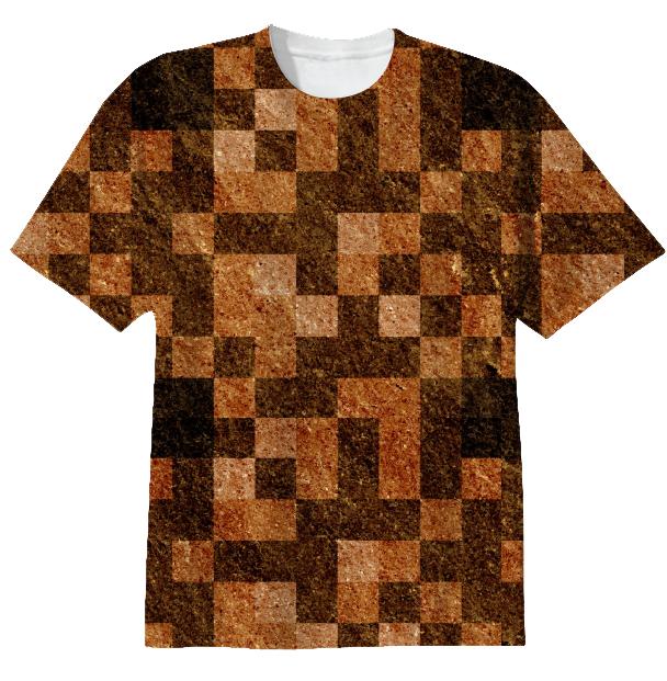 Brown Rock Pixel Tshirt