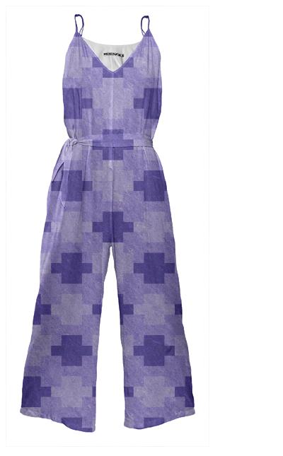 Blue Blocks Pixel Jumpsuit