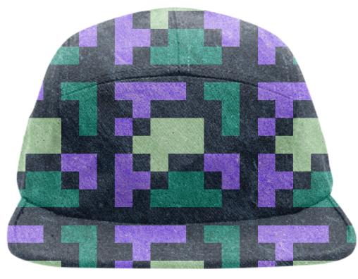 Green Violet Pixel Hat
