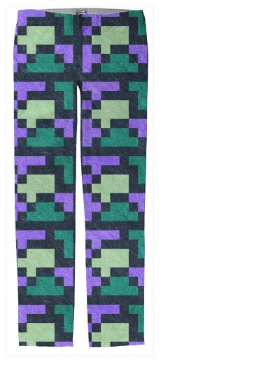 Green Violet Pixel Pants