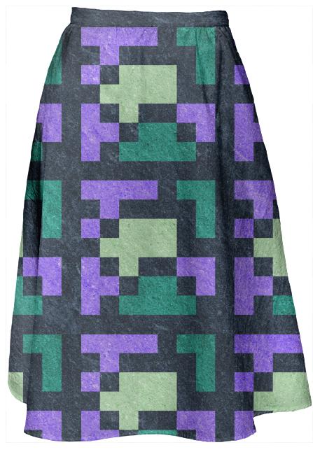 Green Violet Pixel Skirt