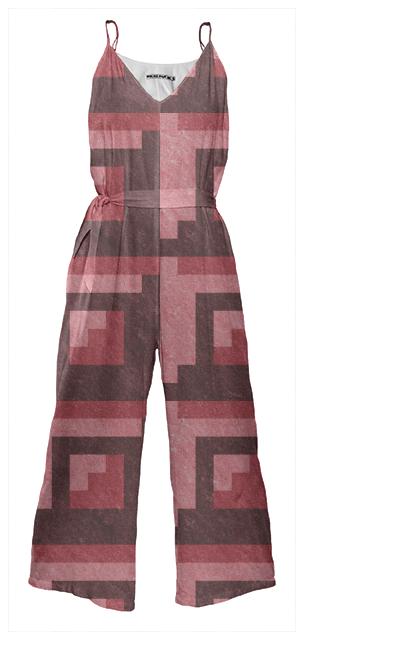 Red Brick Pixel Jumpsuit