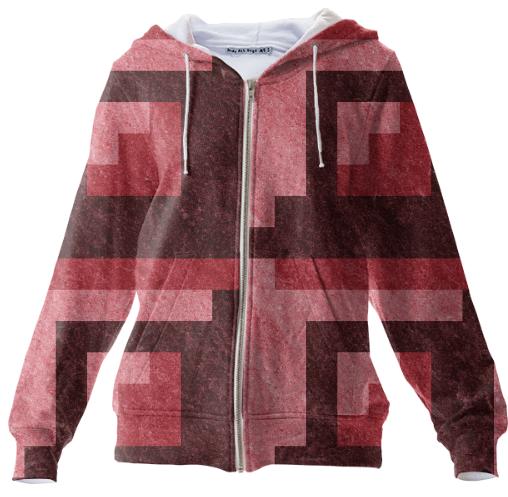 Red Brick Pixel Zip Hoodie