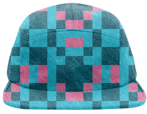 Teal Pink Pixel Hat