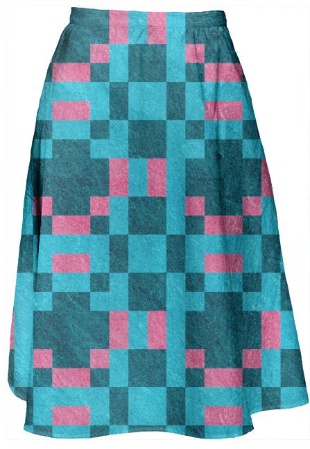Teal Pink Pixel Skirt