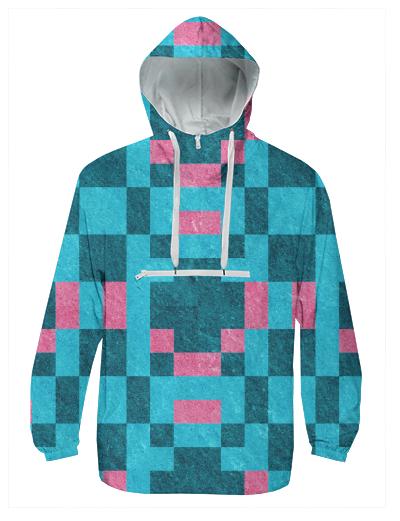 Teal Pink Pixel Windbreaker