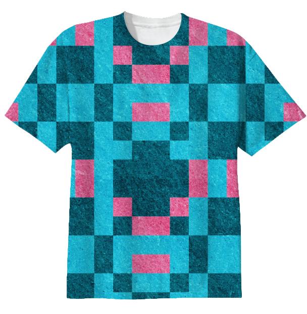 Teal Pink Pixel Tshirt