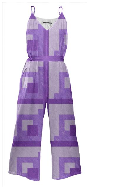 Purple PIxel BLocks Jumpsuit