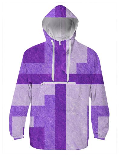 Purple Pixel Windbreaker Hoodie
