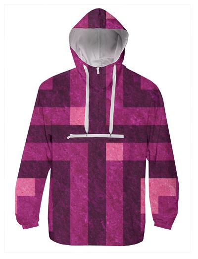 Magenta Block Pixels Windbreaker