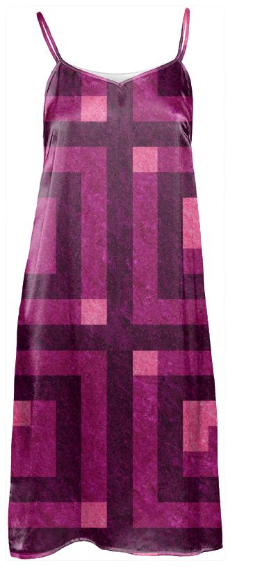 Magenta Pixel Block Dress