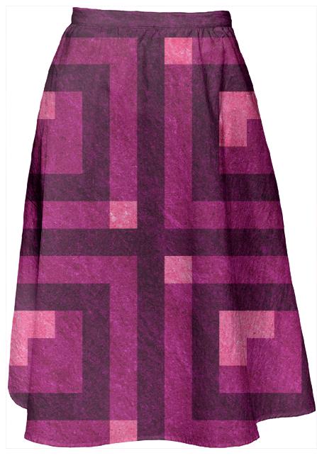 Magenta Pixel Blocks Skirt