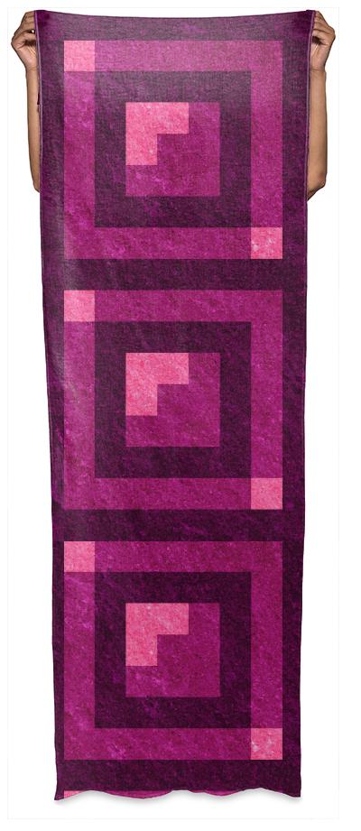 Magenta Pixel Blocks Scarf Wrap