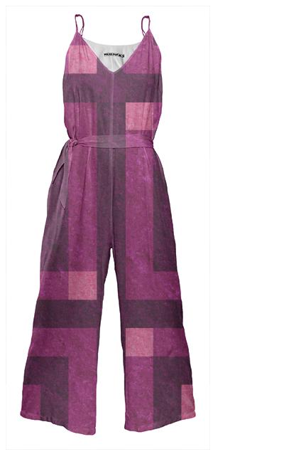 Magenta Pixel Blocks Jumpsuit
