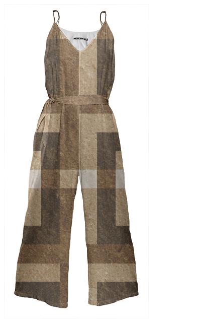 brown brick pixel jumpsuit