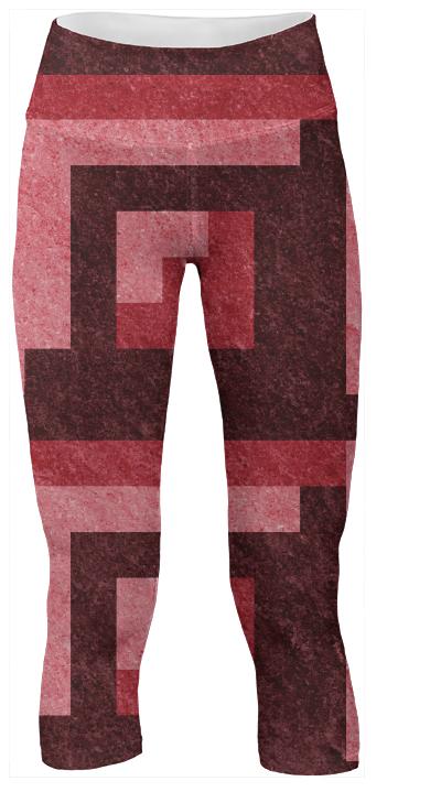 Red Brick Pixel Yoga Pants