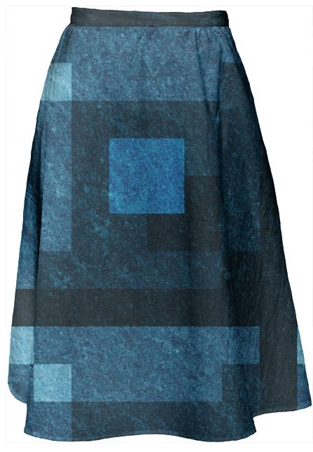 Blue Green Pixel Block Dress