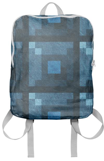 Blue Green Pixel Block Backpack