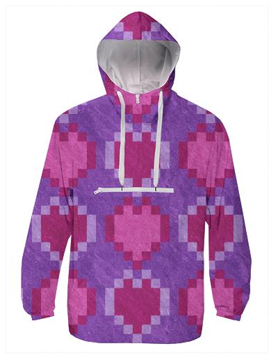 Pink Purple Pixel Hearts Windbreaker