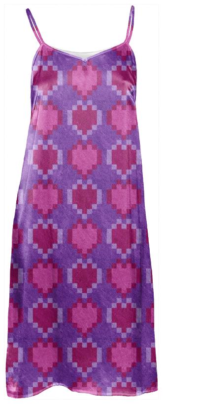 Pink Purple Pixel Heart Dress