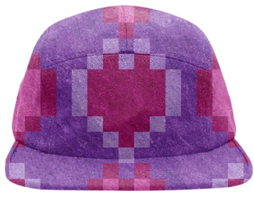 Pink Purple Pixel Hear Hat