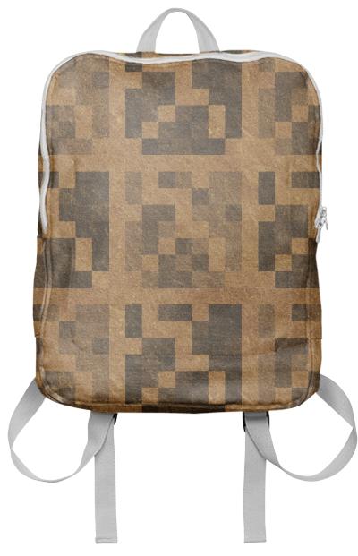 Wood Pixel Block Backpack