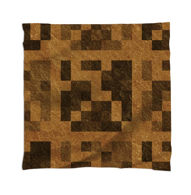 Wood Pixel Block Scarf