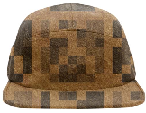 Wood Pixel Block Hat
