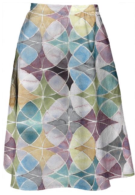 Watercolor Geo Ladylike Skirt